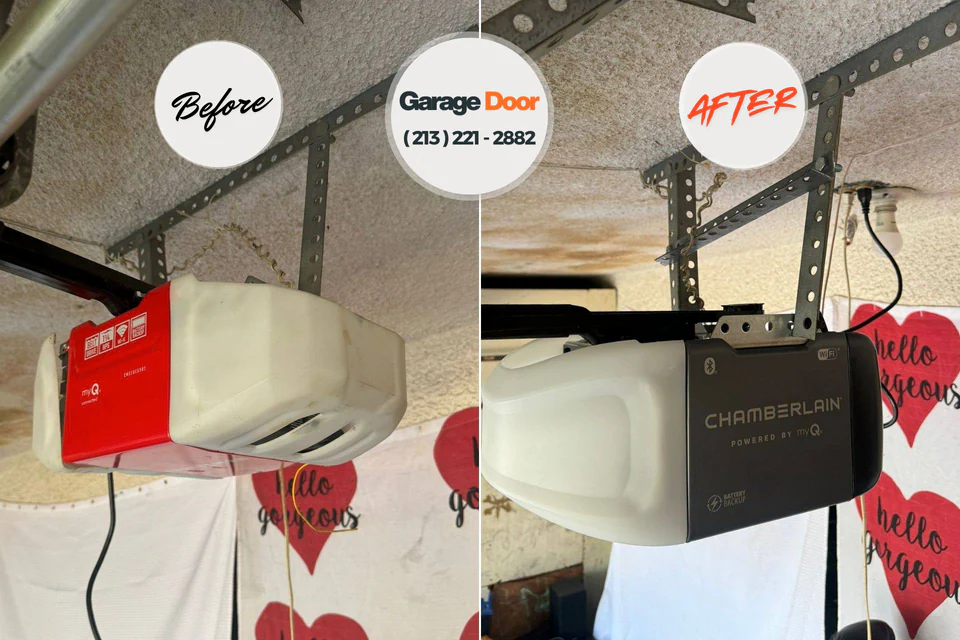 Before and after: garage door repair Navesink, NJ
